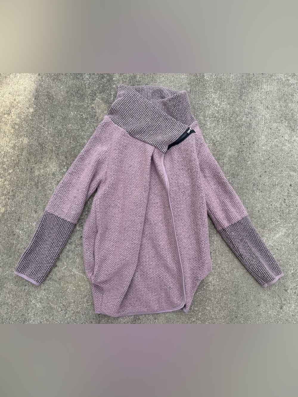Colorine Paris Made In Italy Asymmetric Cowl Neck Coatigan Jacket Wool Blend